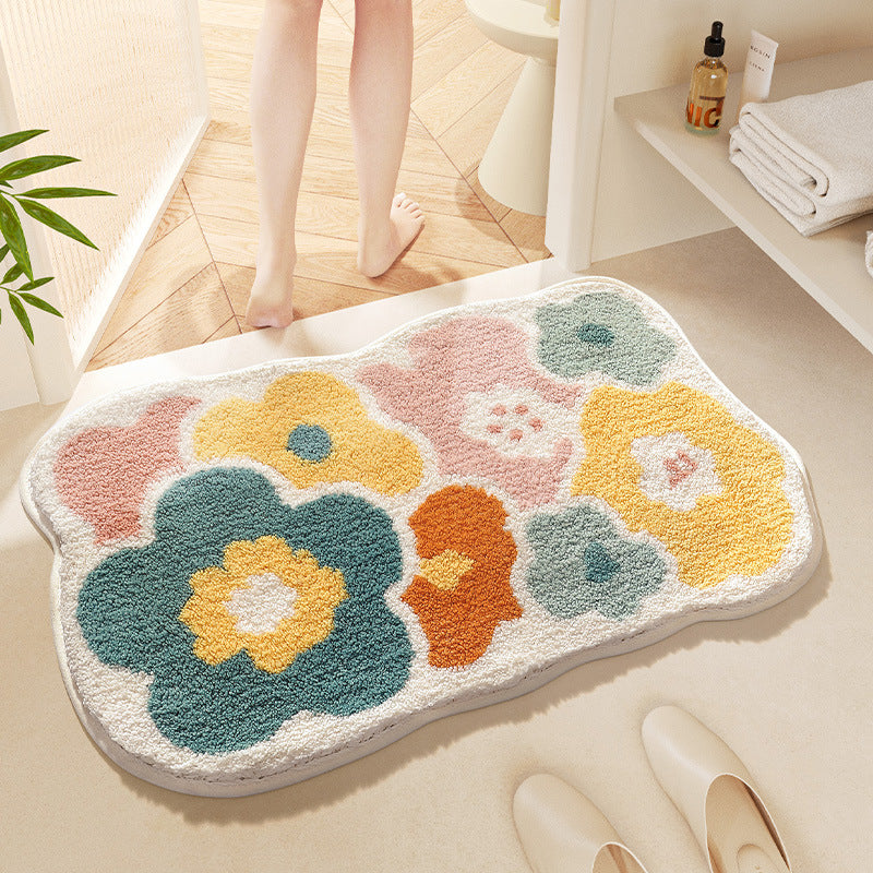 Vintage Floral Bath Mat Kalsten