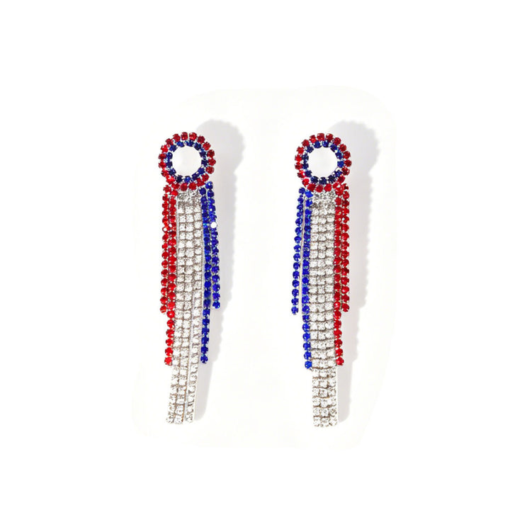 Women nano sparkling statement earrings with long rhinestone tassels Kalsten