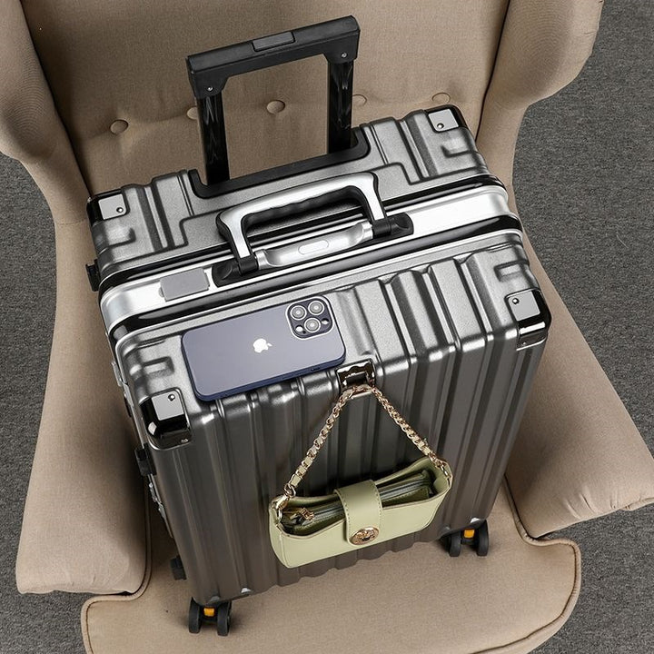 Hard-shell suitcase with double safety lock and sturdy rolling system Kalsten