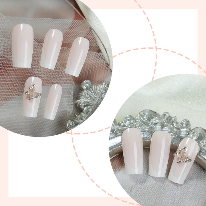 Premium Decorative Press-On Nail Set with Elegant Butterfly Accents Kalsten