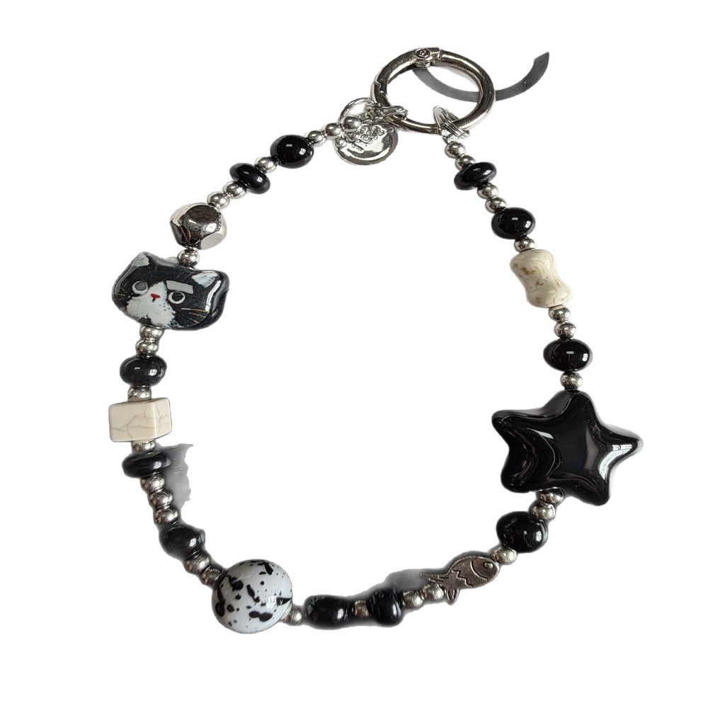 Decorative Cat-Themed Charm Keychain Kalsten