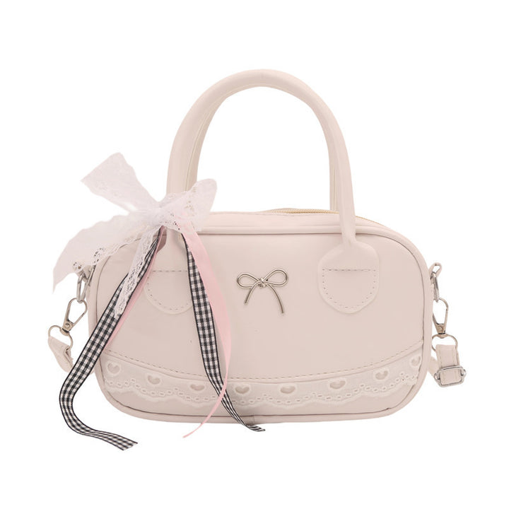 Elegant Lace-Trimmed Bow Handbag Kalsten