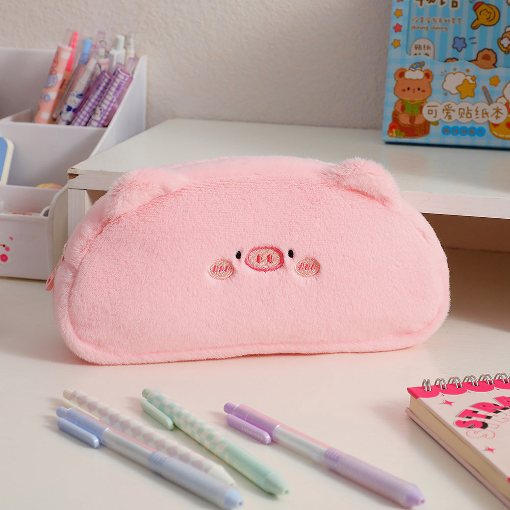 Cute Bear-Shaped Plush Pencil Case Kalsten