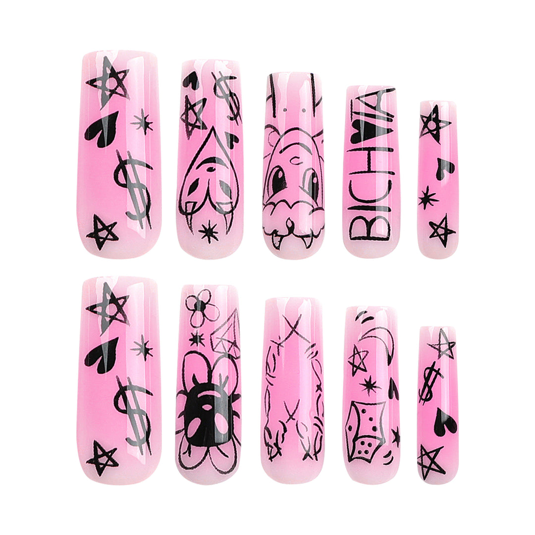 Artificial artificial nails with playful design Kalsten