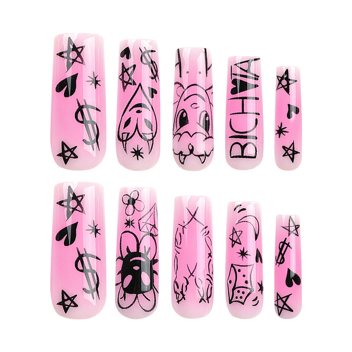 Artificial artificial nails with playful design Kalsten