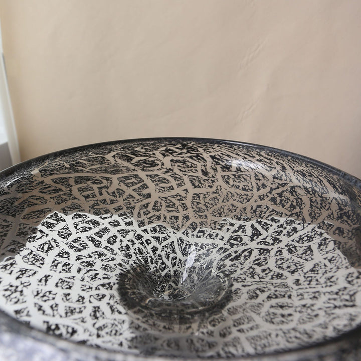 Sculptural Handcrafted Decorative Glass Centerpiece Bowl Kalsten