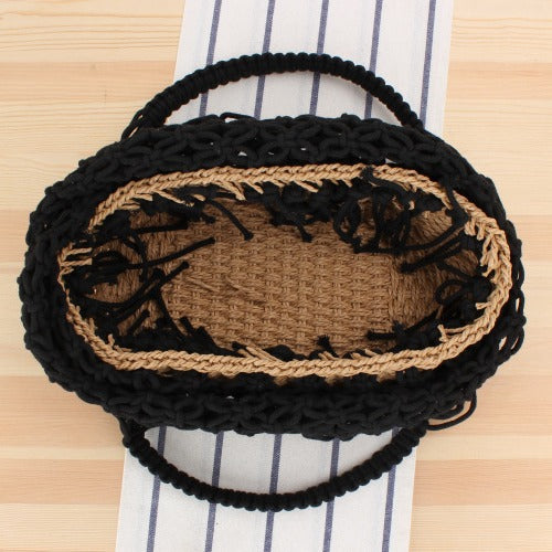 Hand-knotted tote bag with elegant net design Kalsten