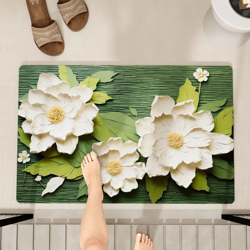 Artistic Floral Bath Mat