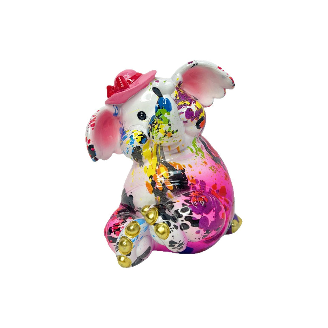 Artistic elephant figure with football motif Kalsten
