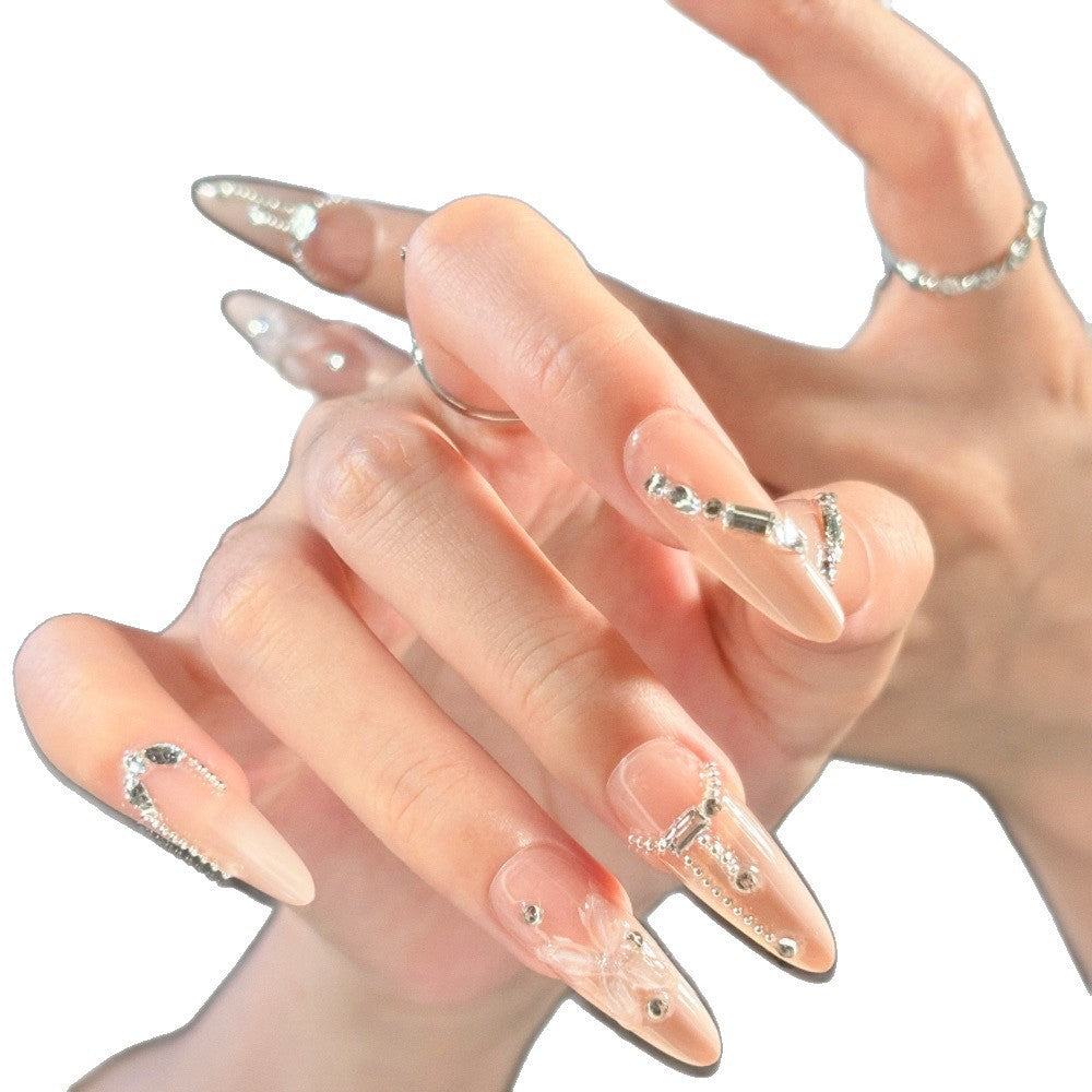 Elegant artificial nails with noble rhinestone embellishments Kalsten