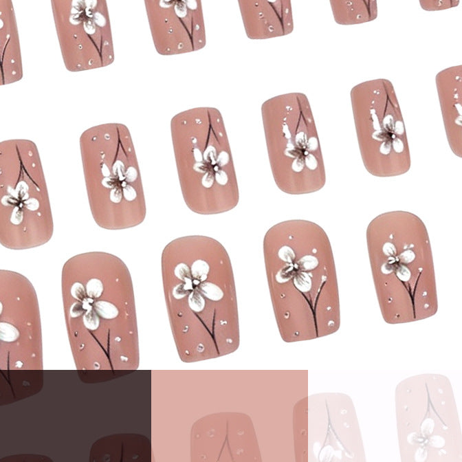 Floral Artified Acrylic Nail Enhancements Kalsten