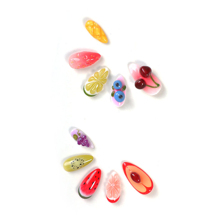 Creative nail art set with colorful fruit designs Kalsten