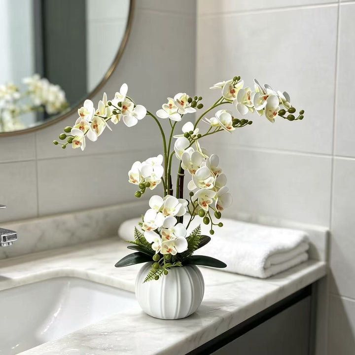 Elegant Faux Orchid Bouquet for Home Decor Display