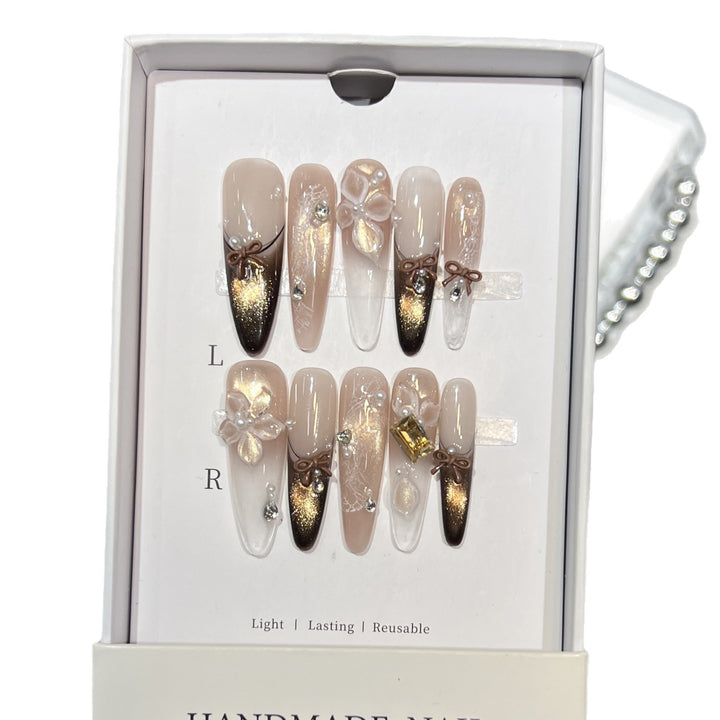 Glamorous Artistic Press-On Nail Extensions Kalsten