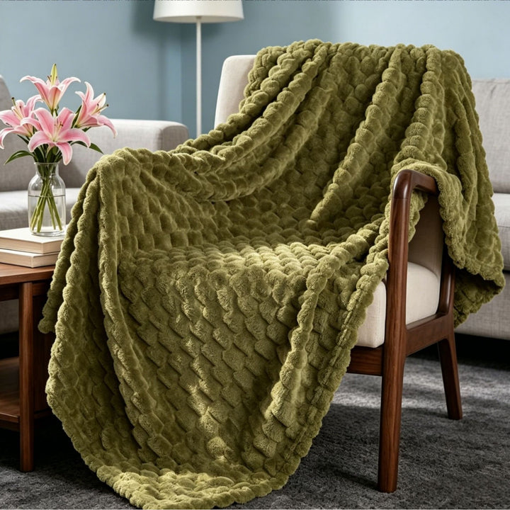 Premium Textured Plush Throw Blanket