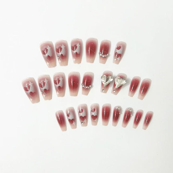 Artificial nails in romantic heart design Kalsten