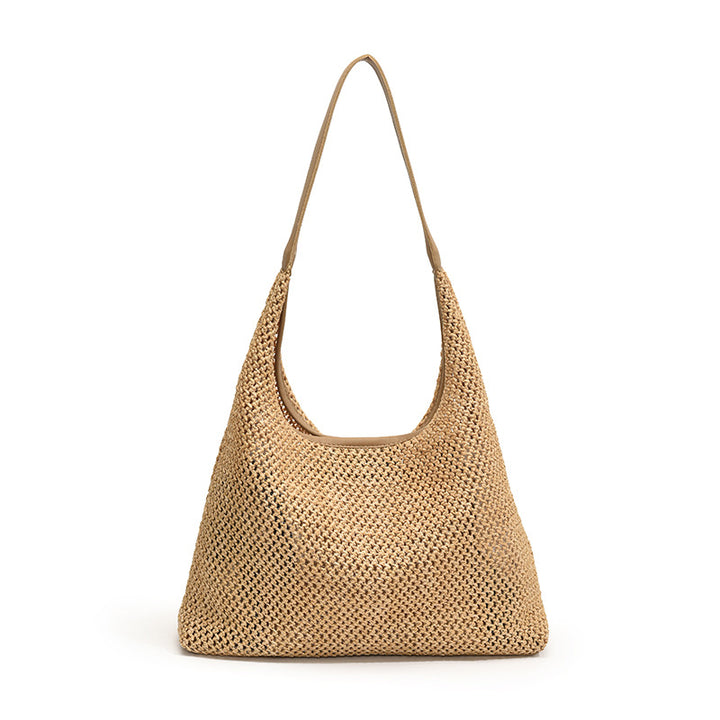 Handwoven Straw Hobo Bag