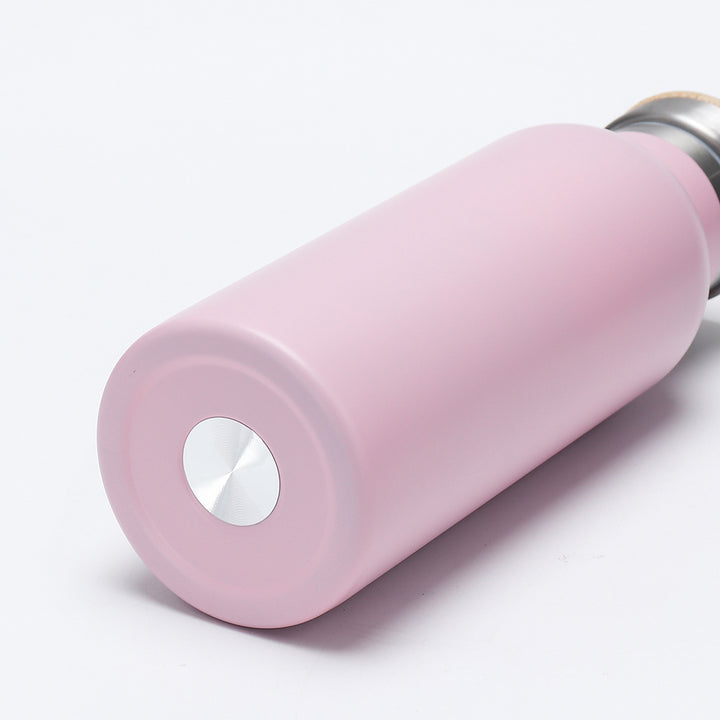 Women's insulated stainless steel drinking bottle with wooden lid Kalsten
