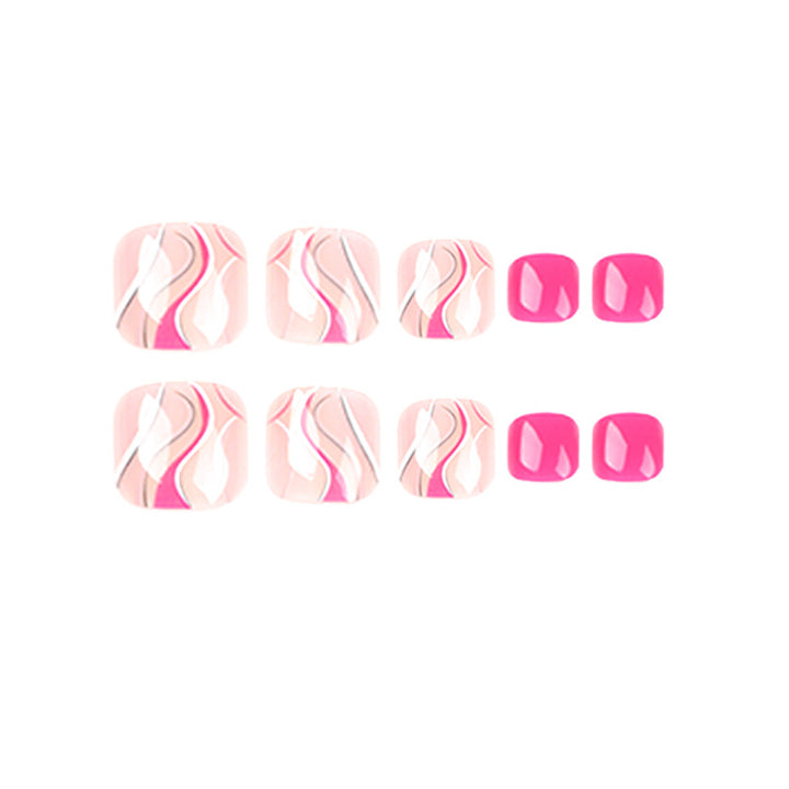 Artful toenail design with creative wave accents Kalsten