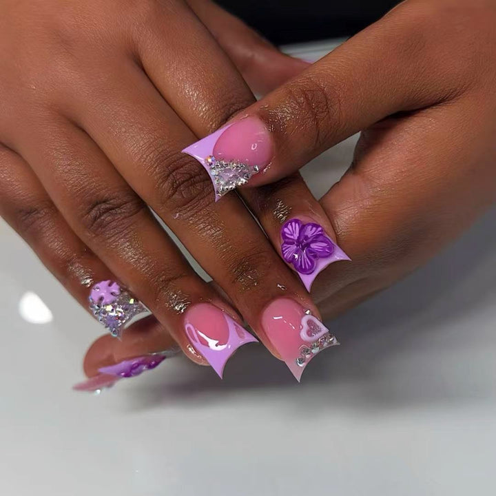 Creative Floral Acrylic Nail Art Kalsten
