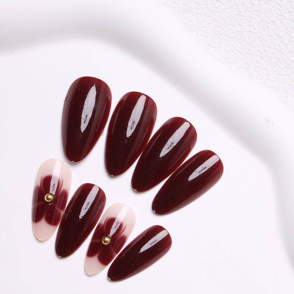 Glamorous Floral Accent Press-On Nails Kalsten