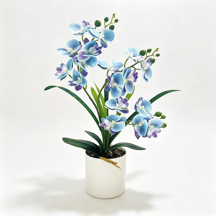 Lifelike Artificial Orchid Plant Arrangement for Decorative Decor