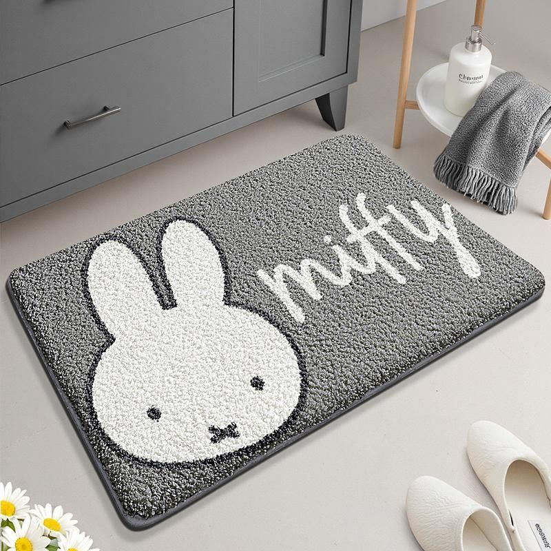 Cartoon-Themed Plush Bathroom Mat