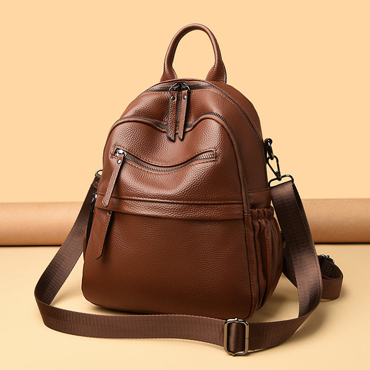 Multi-Functional Textured Leather Backpack Kalsten