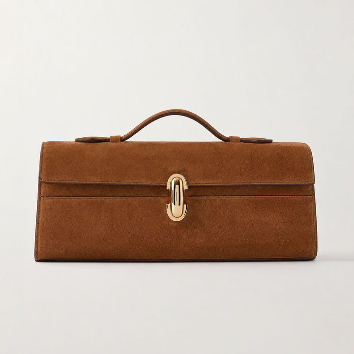 Sophisticated Suede Handheld Satchel