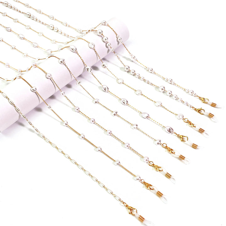 Elegant Pearl-Accented Eyewear Chain Kalsten