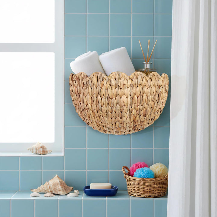 Handwoven decorative basket with wave pattern Kalsten