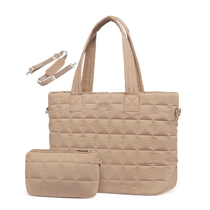 Elegant Quilted Tote Bag with Removable Wallet Kalsten