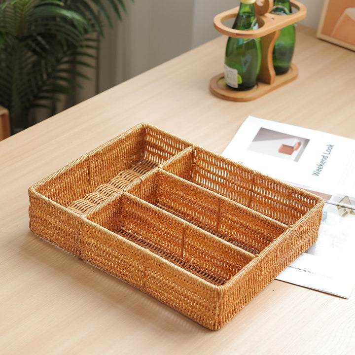 Unisex Handwoven Storage Basket with Multiple Compartments Kalsten