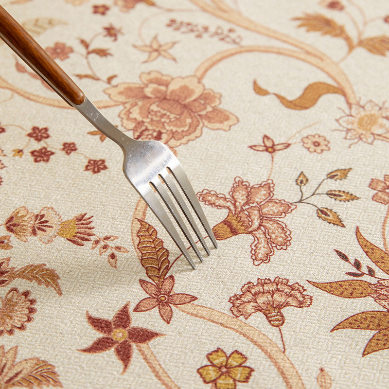Coated tablecloth in vintage floral pattern made of cotton blend Kalsten