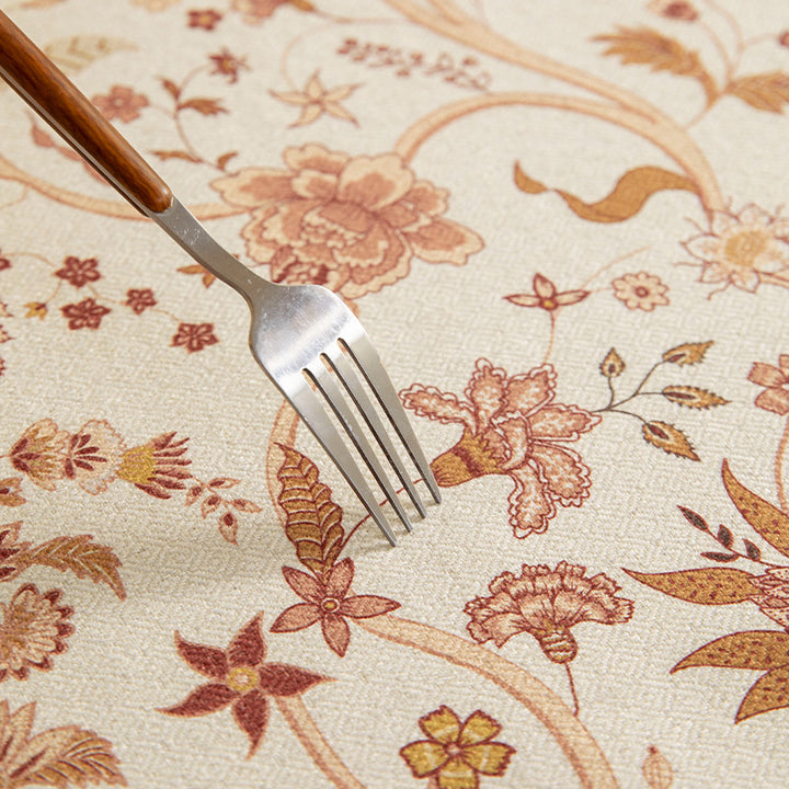 Coated tablecloth in vintage floral pattern made of cotton blend Kalsten