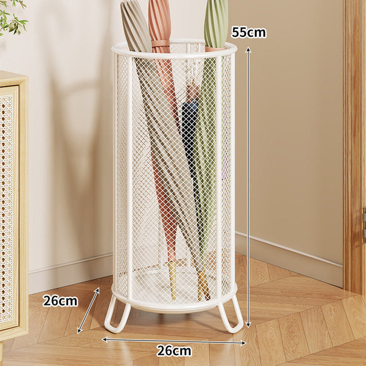 Freestanding Metal Mesh Umbrella & Walking Stick Holder with Raised Ring Base