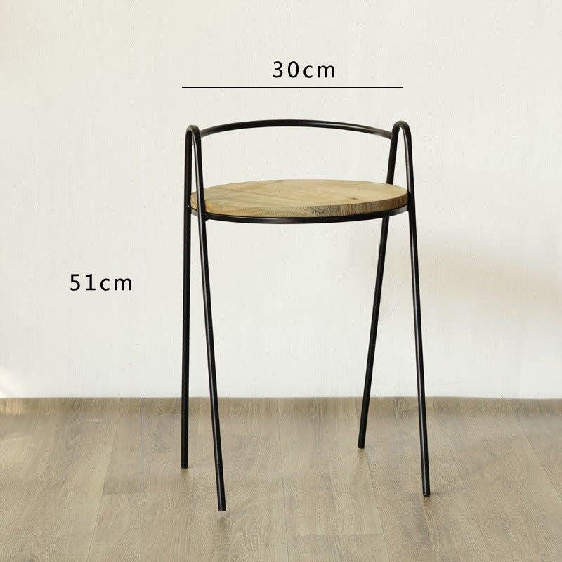 Modern stool with wooden seat and metal frame Kalsten