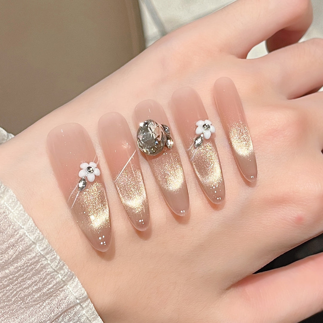 Crystal-Embellished Press-On Nail Extensions Kalsten