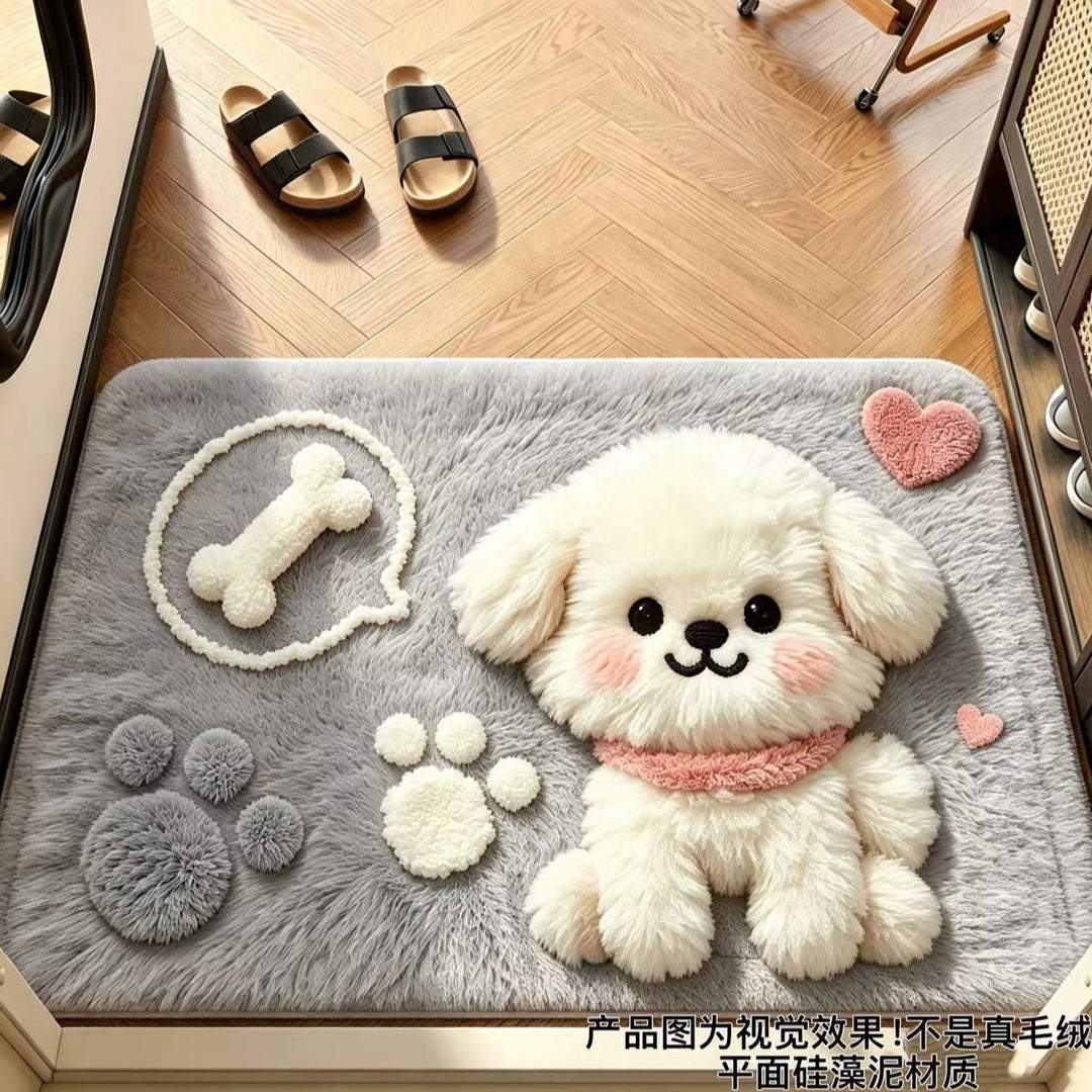 Plush Puppy Design Mat