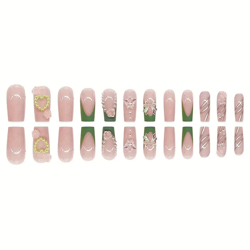 Decorative Acrylic Floral Press-On Nail Art Kalsten