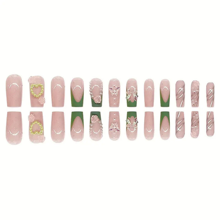 Decorative Acrylic Floral Press-On Nail Art Kalsten