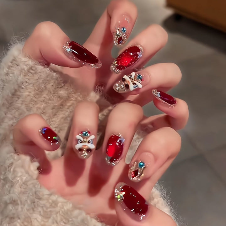 Artistic Rhinestone-Embellished Nail Extensions Kalsten