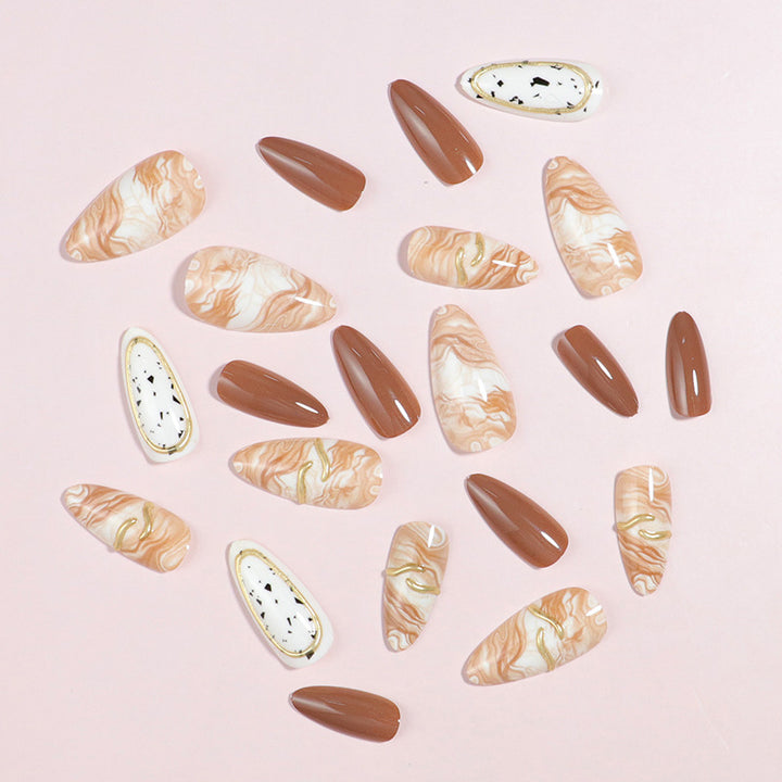 Artistic Marble Design Press-On Nail Set Kalsten