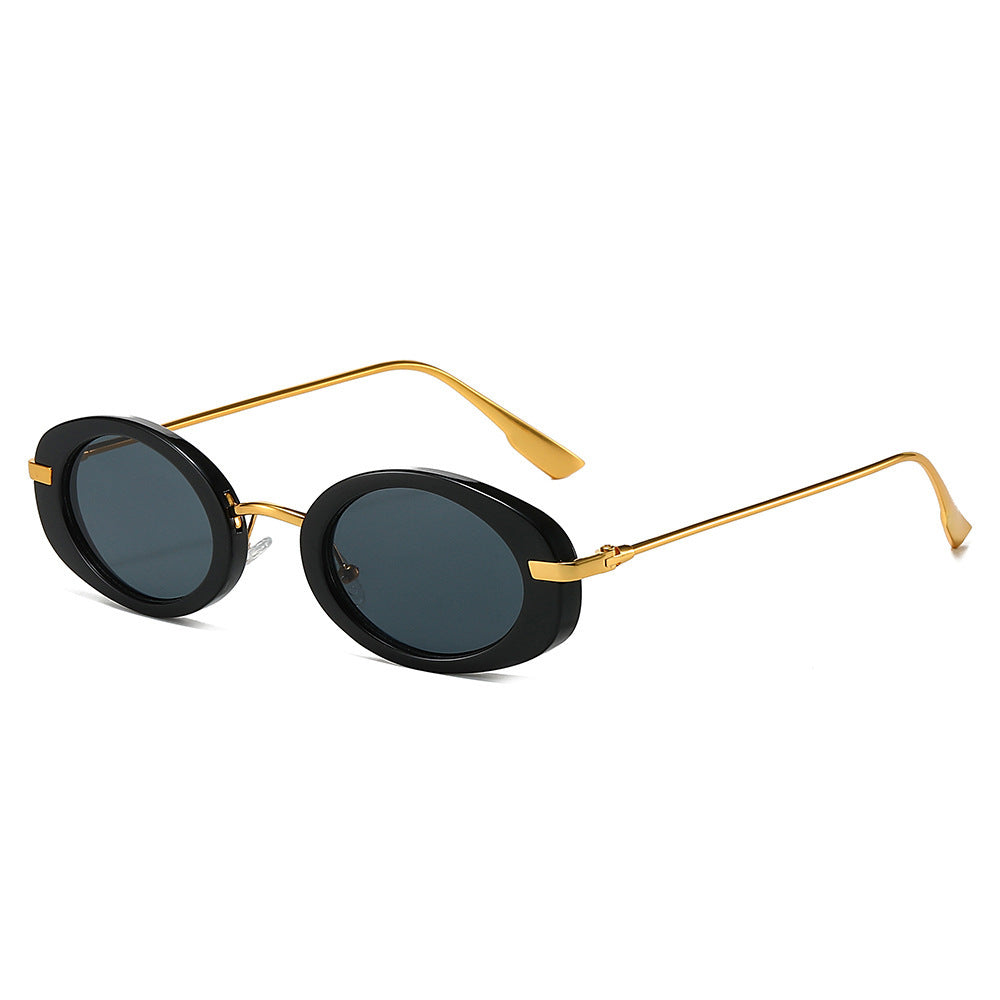 Vintage Oval Sunglasses with Metal Accents Kalsten