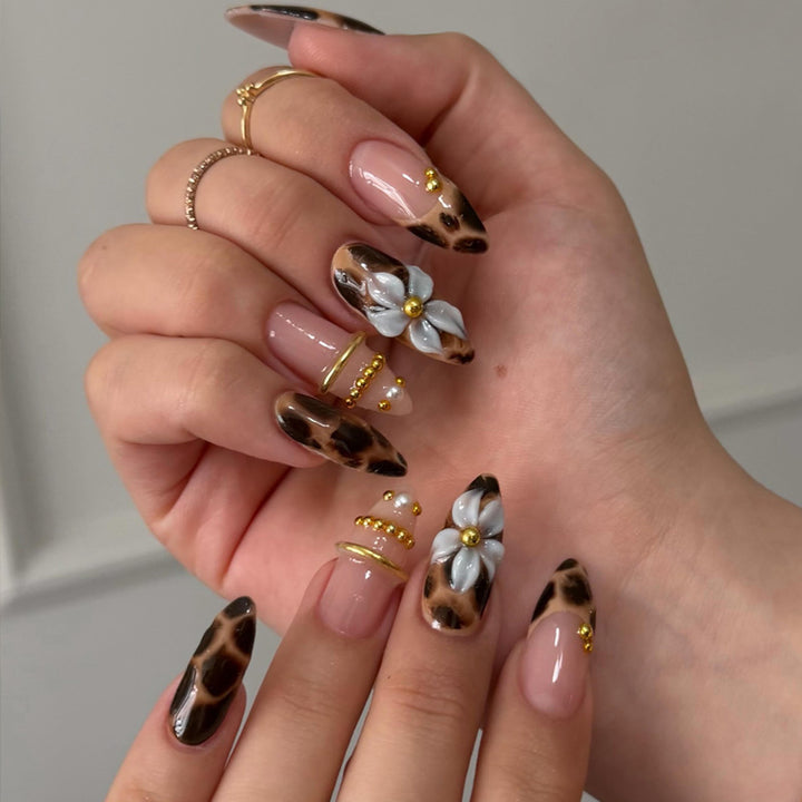 Artistic Faux Leopard Print Press-On Nails Kalsten