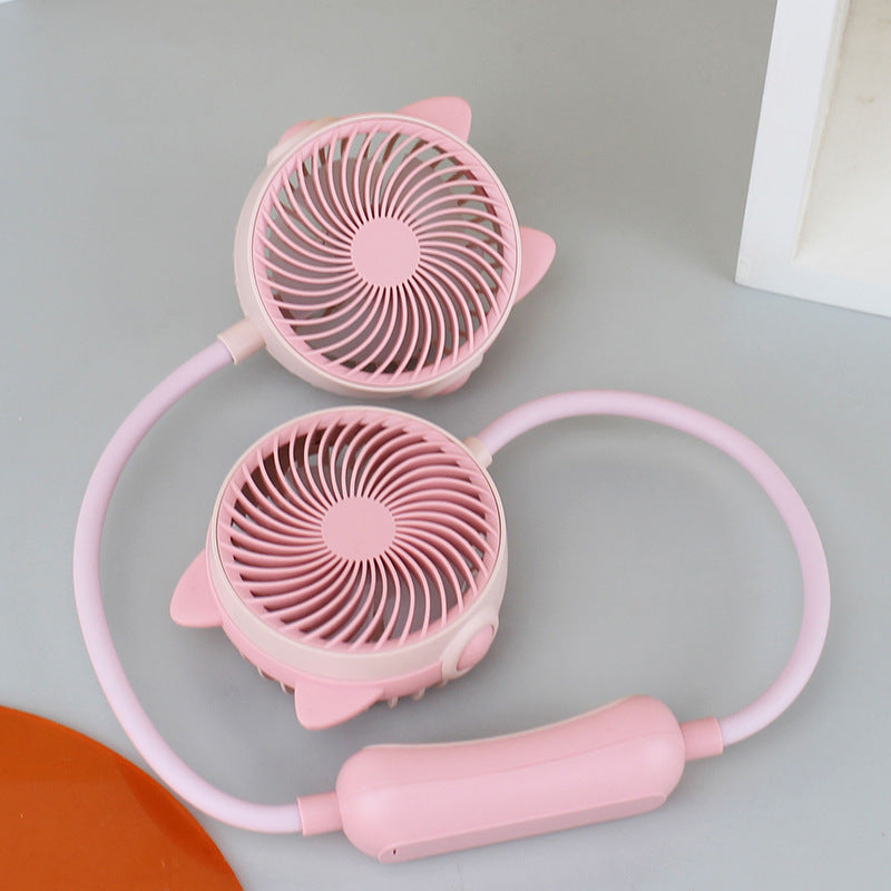 Ladies Portable Neck Fan with Flexible Mount and Dual Fan System Kalsten