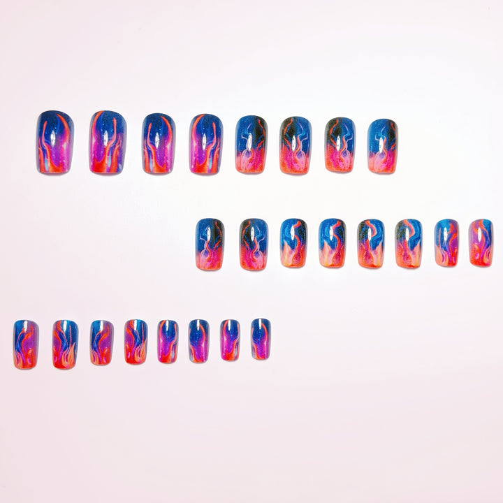 Creative Gel Nails with Luminous Wave Pattern Kalsten