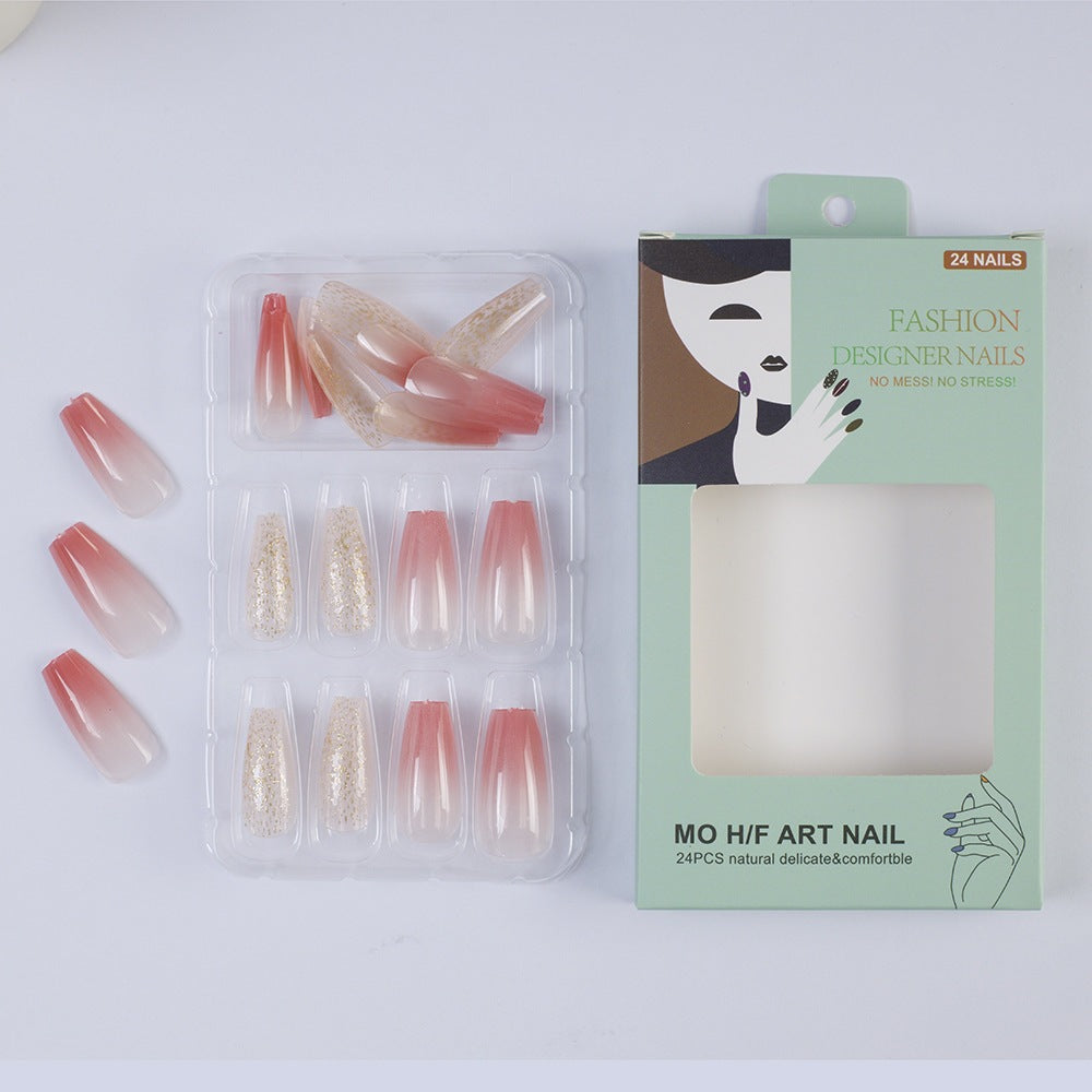 Glamorous artificial nails in modern glitter gradient design Kalsten