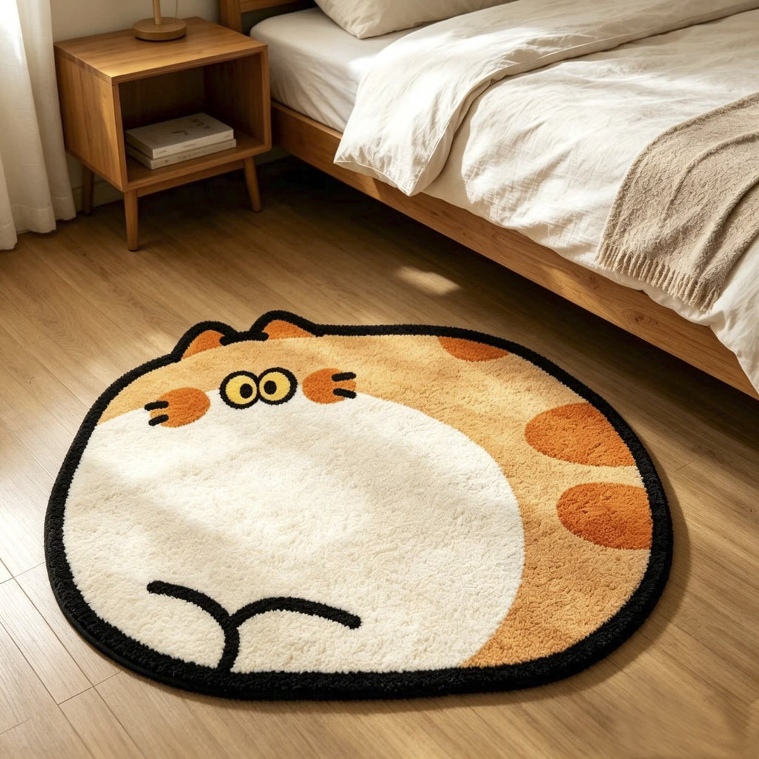 Cute Cat-Themed Plush Area Mat