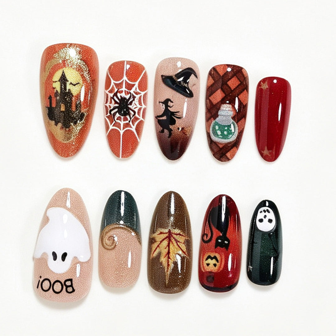 Halloween-Themed Decorative Press-On Nail Art Set Kalsten